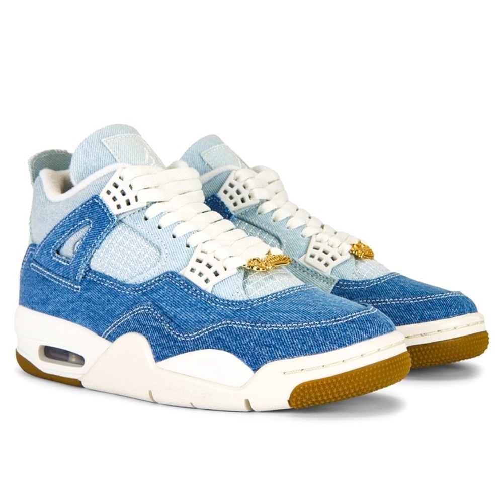 Nike Air Jordan 4 Denim Worn Blue IB6716-100 /9.5m Gum Sole, SIZE 8 1/2 US